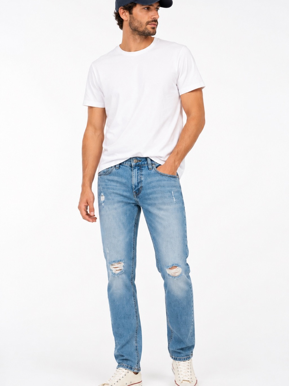 Brothers & Sons Slim Straight Distressed Jeans 34x32 NWT
